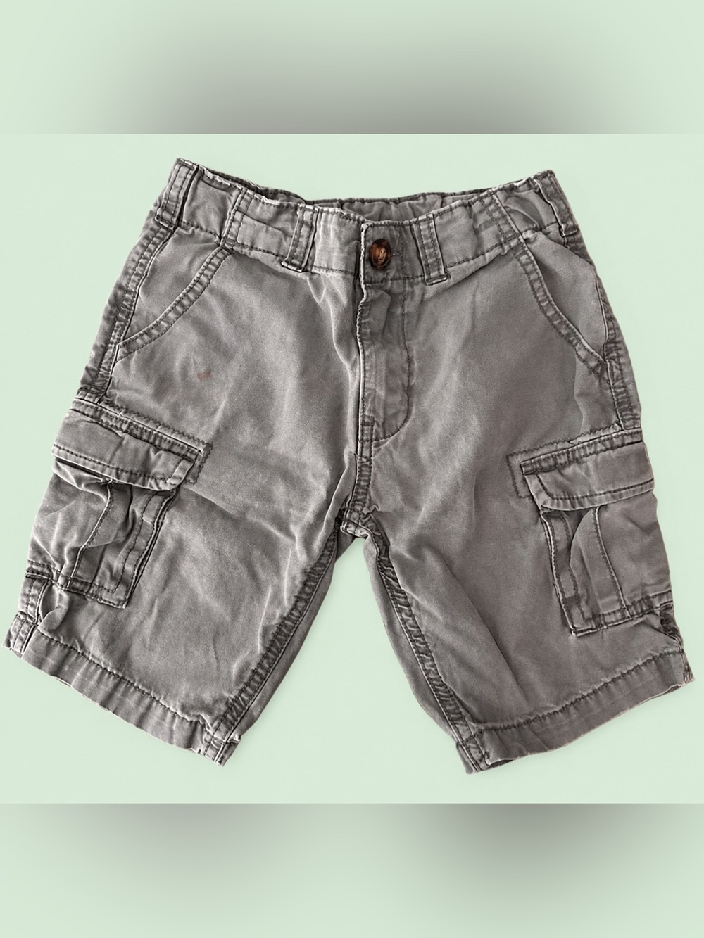 KIDS CARTERS DISTRESSED GRAY COTTON CARGO SHORTS - SIZE 5